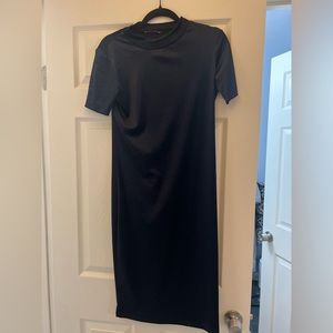 Zara High Neck Velvet Midi Dress Size L